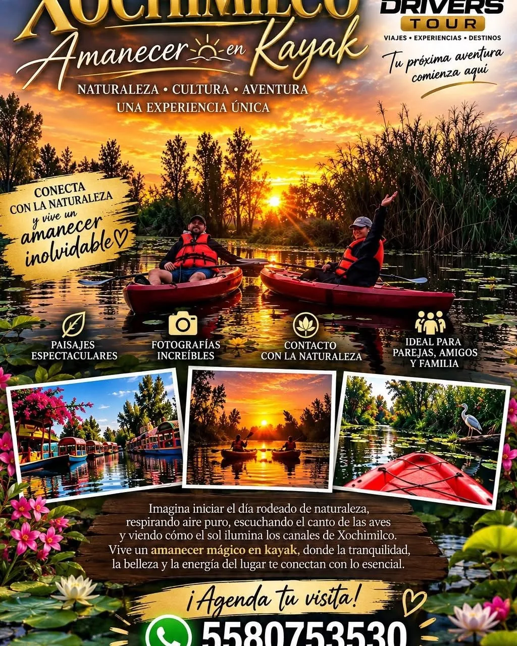 Material promocional de Drivers Tours: Xochimilco