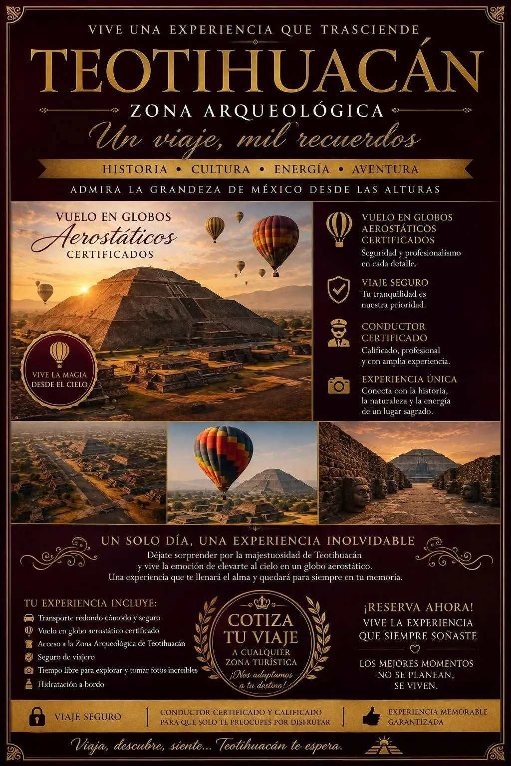 Material promocional de Drivers Tours: Teotihuacán
